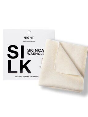 New Night 100% Raw Silk Skincare Washcloth- 1PK